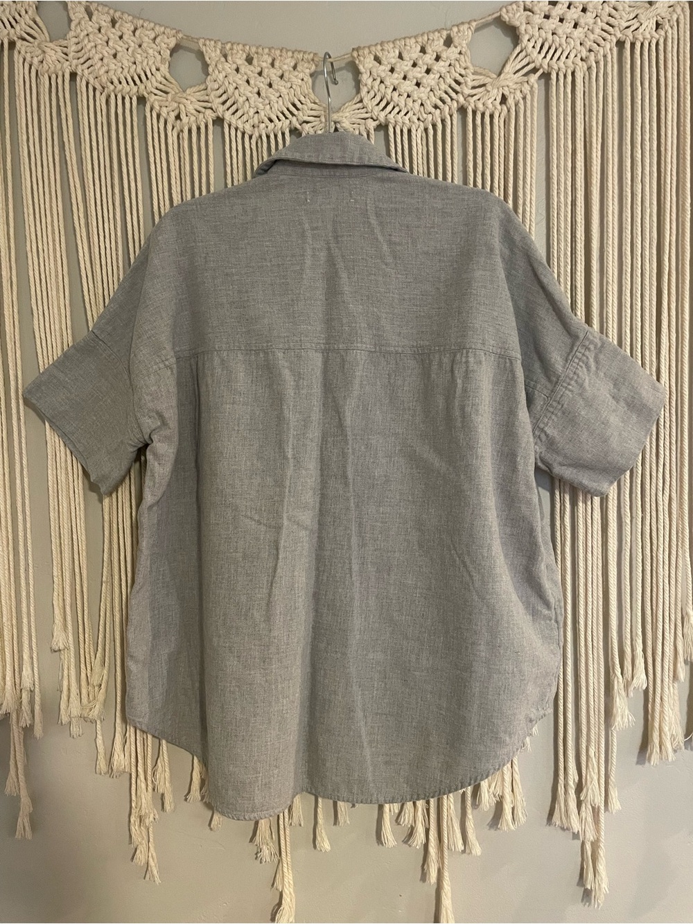 Madewell Gray Short Sleeve Button-Down Shirt - Picture 3 of 8